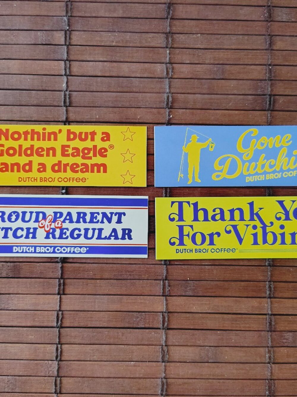 Dutch Bros Mini Bumper Stickers Set Of 4 May 20 2026